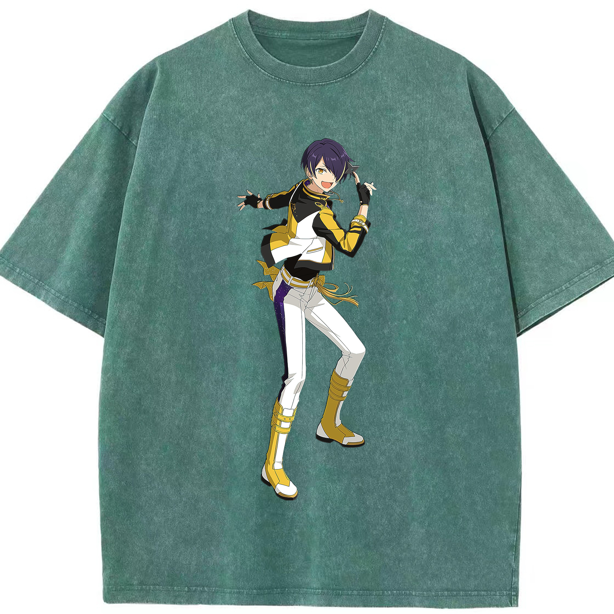 （画像用） あんさんぶるスターズ! Ensemble Stars 綿100% ヴィンテージ風 半袖Tシャツ（フロントプリント）